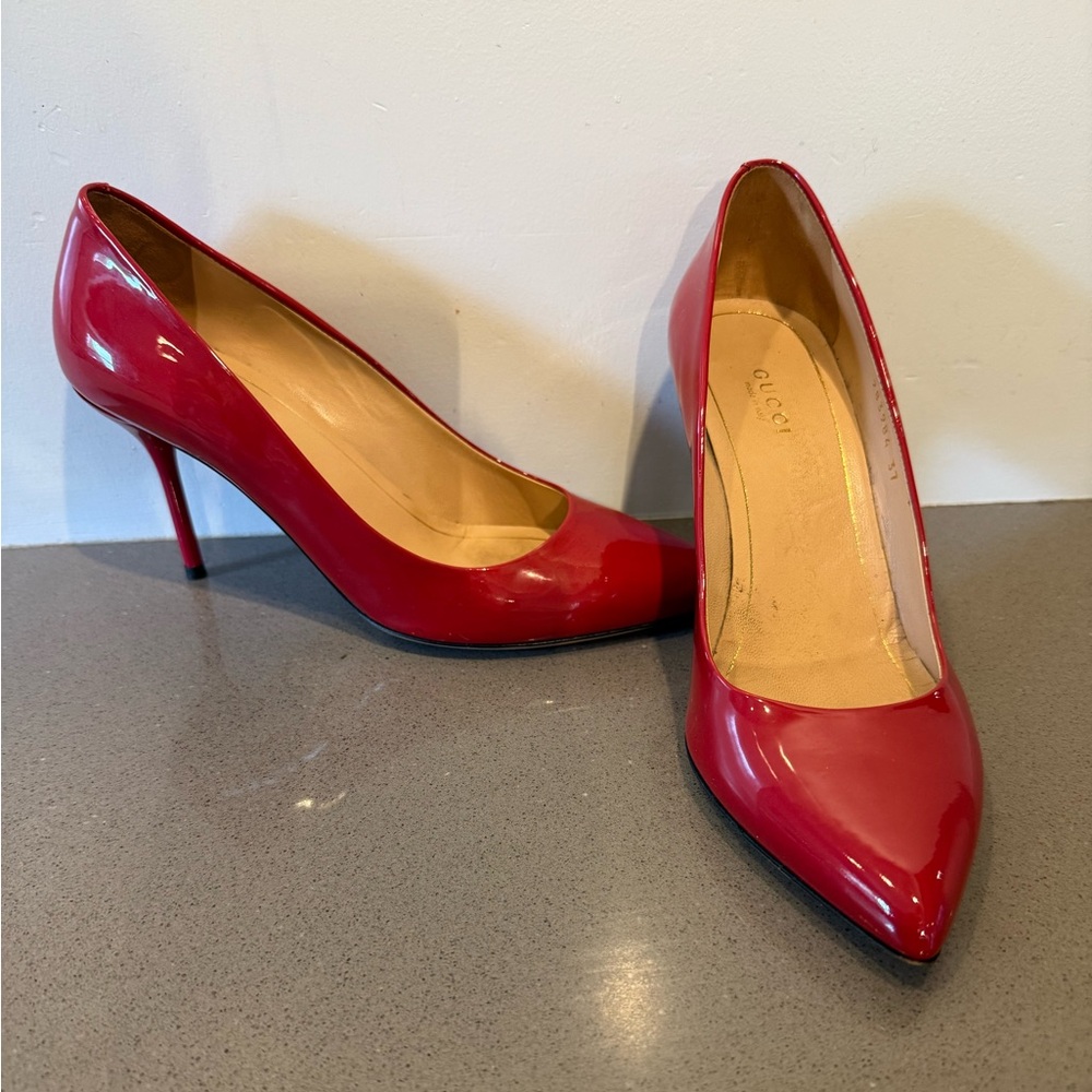 Gucci Cherry Red Patent Leather Pumps